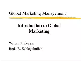 Global Marketing Management