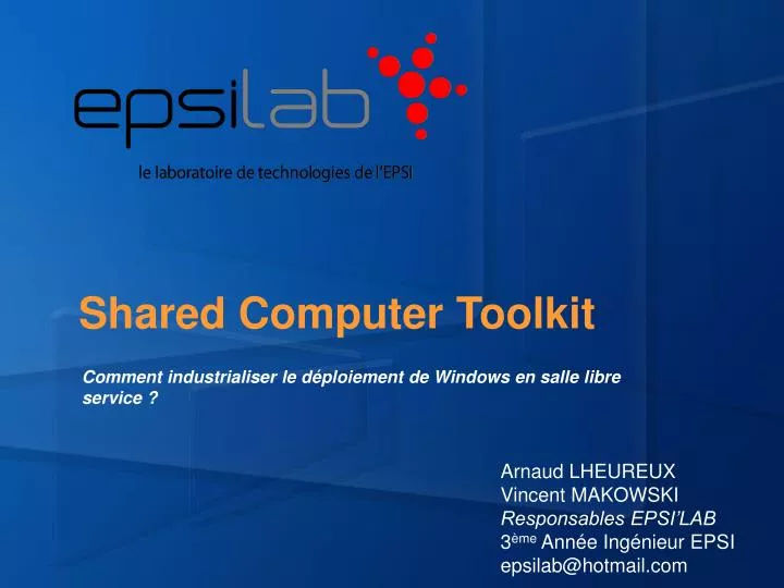 shared computer toolkit