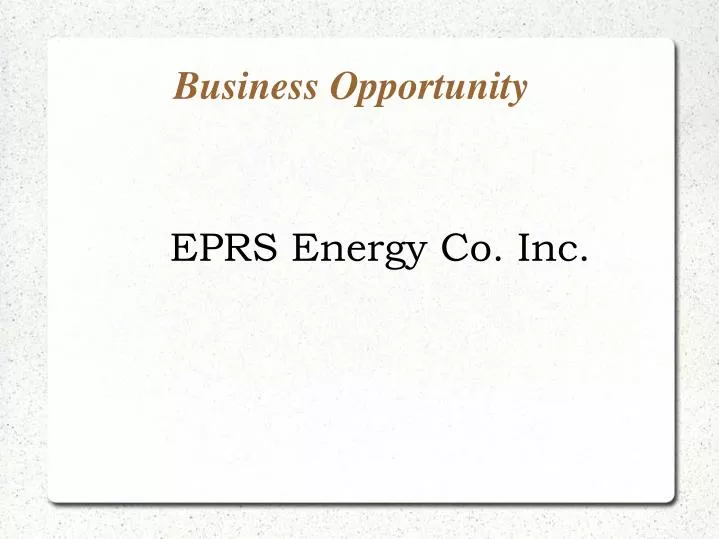eprs energy co inc