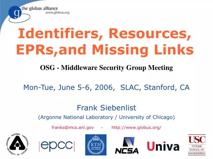 identifiers resources eprs and missing links