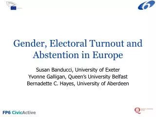 Gender, Electoral Turnout and Abstention in Europe