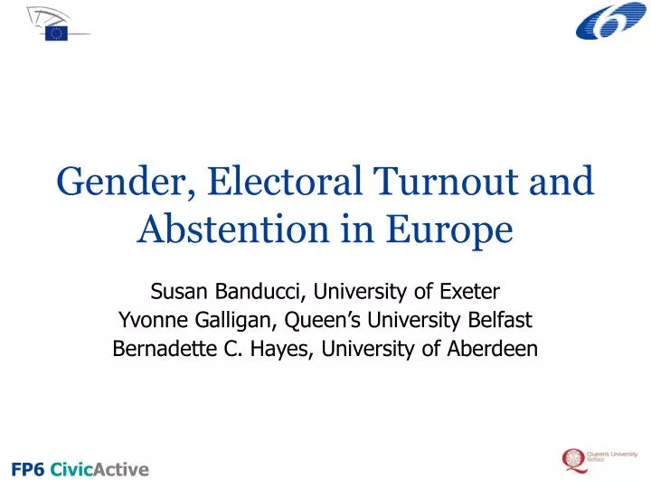 gender electoral turnout and abstention in europe