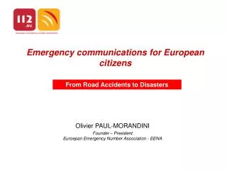 Emergency communications for European citizens