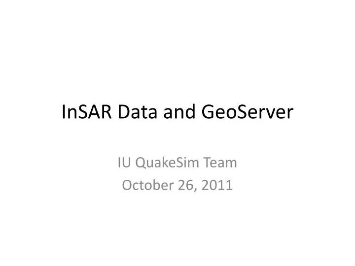 insar data and geoserver