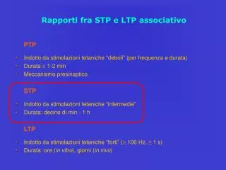 rapporti fra stp e ltp associativo