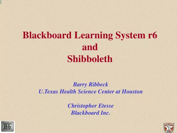 blackboard learning system r6 and shibboleth