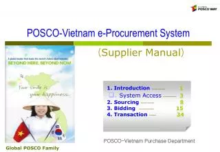 POSCO-Vietnam e-Procurement System ( Supplier Manual )