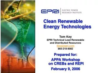 Clean Renewable Energy Technologies