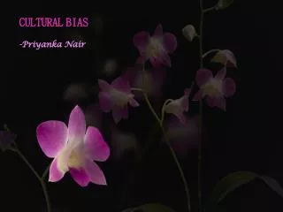 CULTURAL BIAS -Priyanka Nair