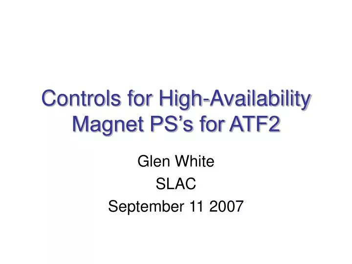 controls for high availability magnet ps s for atf2