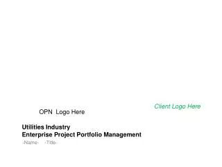 Utilities Industry Enterprise Project Portfolio Management