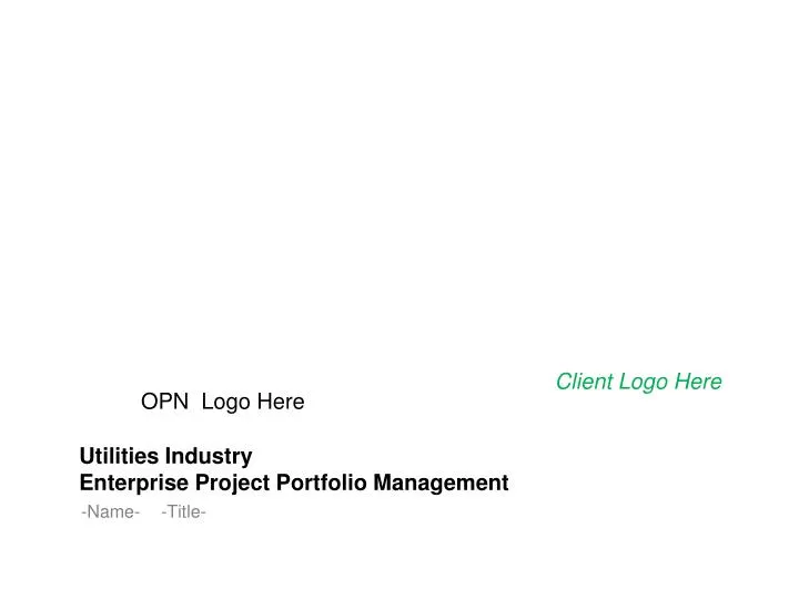 utilities industry enterprise project portfolio management