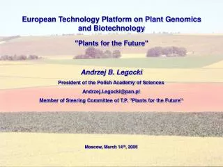 European Technology Platform on Plant Genomics and Biotechnology