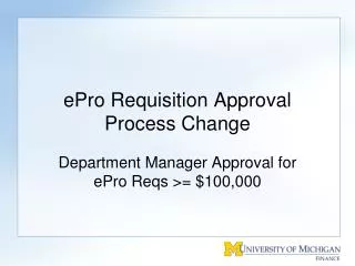 ePro Requisition Approval Process Change