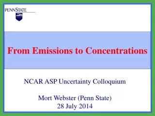 From Emissions to Concentrations