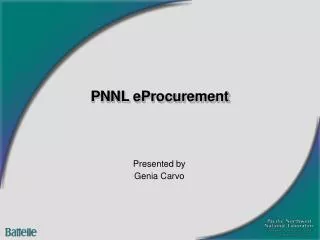 PNNL eProcurement