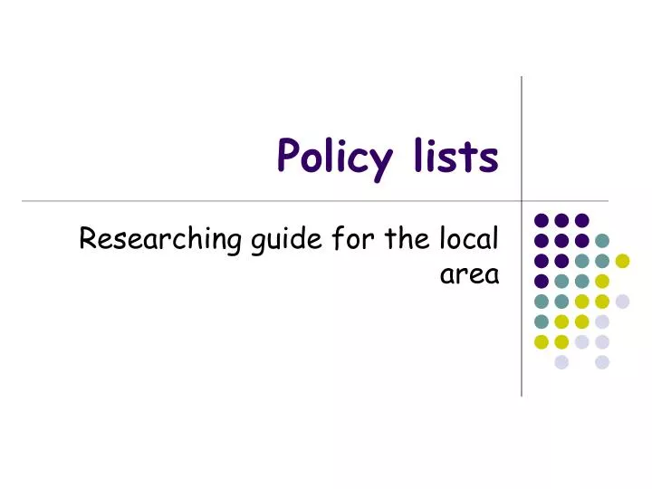 policy lists