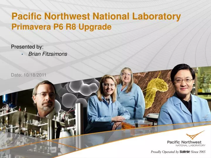 pacific northwest national laboratory primavera p6 r8 upgrade