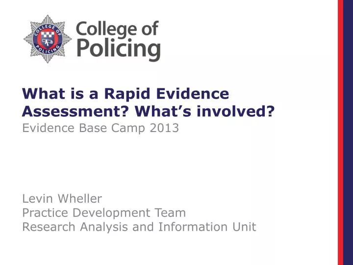what is a rapid evidence assessment what s involved