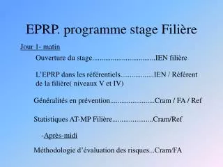 eprp programme stage fili re