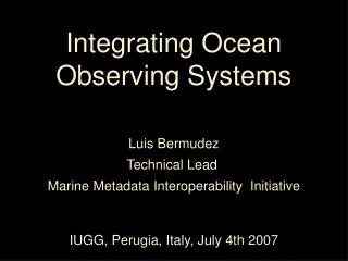 Integrating Ocean Observing Systems
