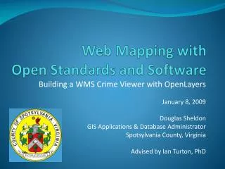 Web Mapping with Open Standards and Software