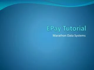 EPay Tutorial