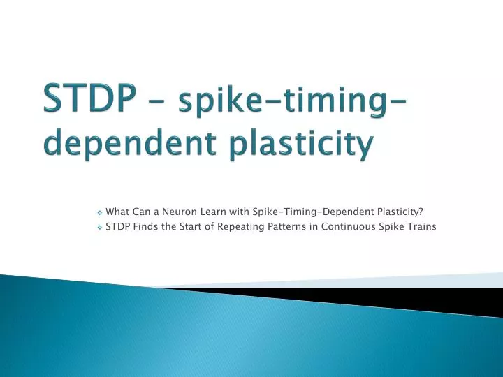 stdp spike timing dependent plasticity