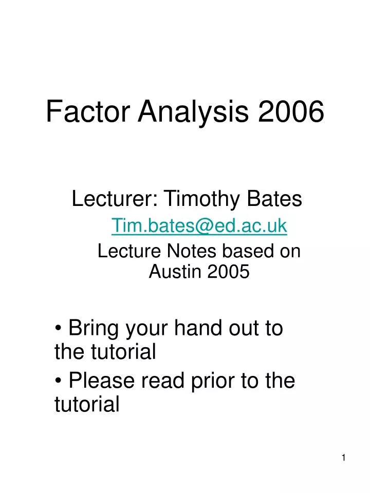 factor analysis 2006