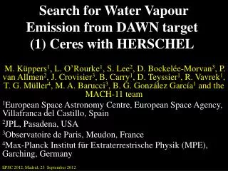 Search for Water Vapour Emission from DAWN target (1) Ceres with HERSCHEL