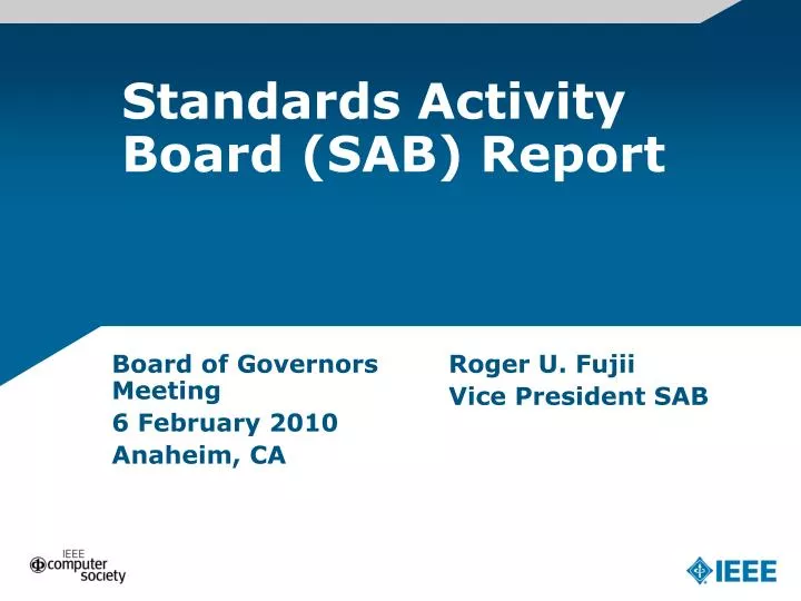 standards activity board sab report