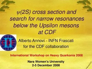 ? (2S) cross section and search for narrow resonances below the Upsilon mesons at CDF