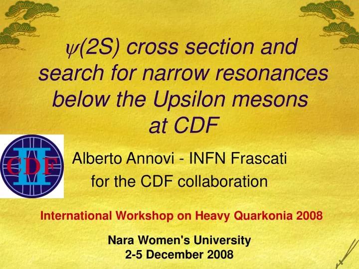 2s cross section and search for narrow resonances below the upsilon mesons at cdf