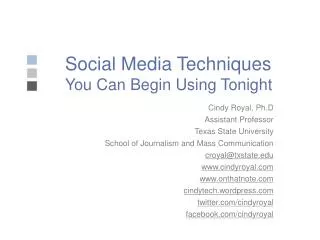 Social Media Techniques You Can Begin Using Tonight