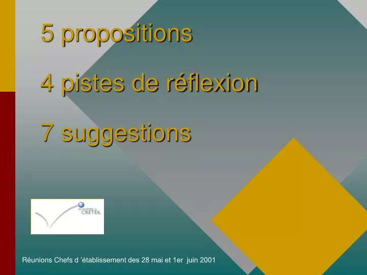 5 propositions 4 pistes de r flexion 7 suggestions