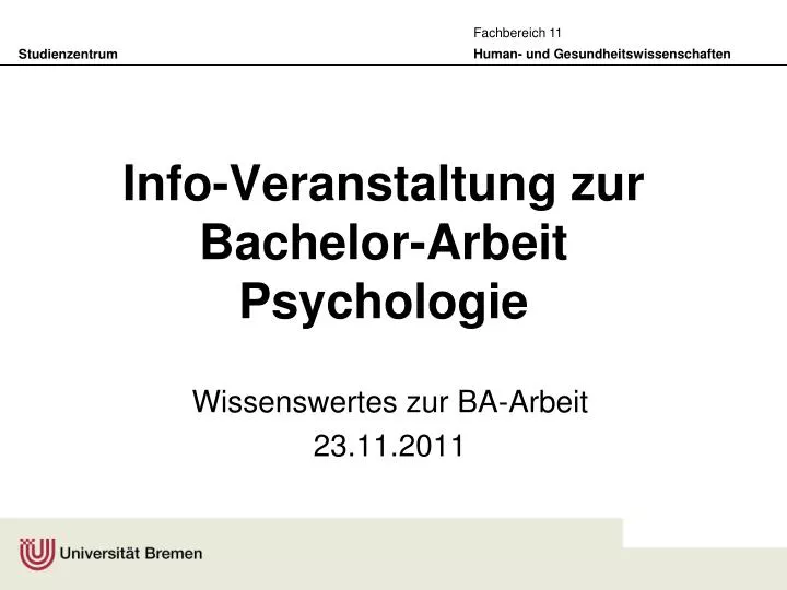 info veranstaltung zur bachelor arbeit psychologie