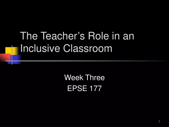 the teacher s role in an inclusive classroom