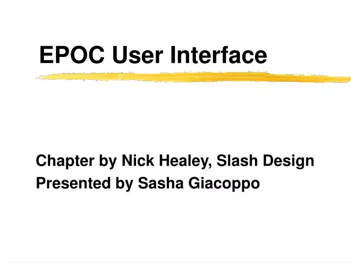 epoc user interface