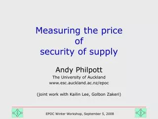 Measuring the price of security of supply