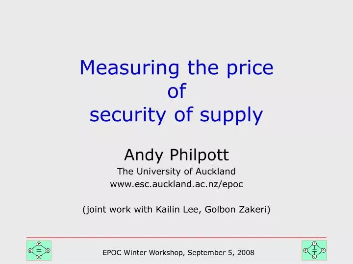 measuring the price of security of supply