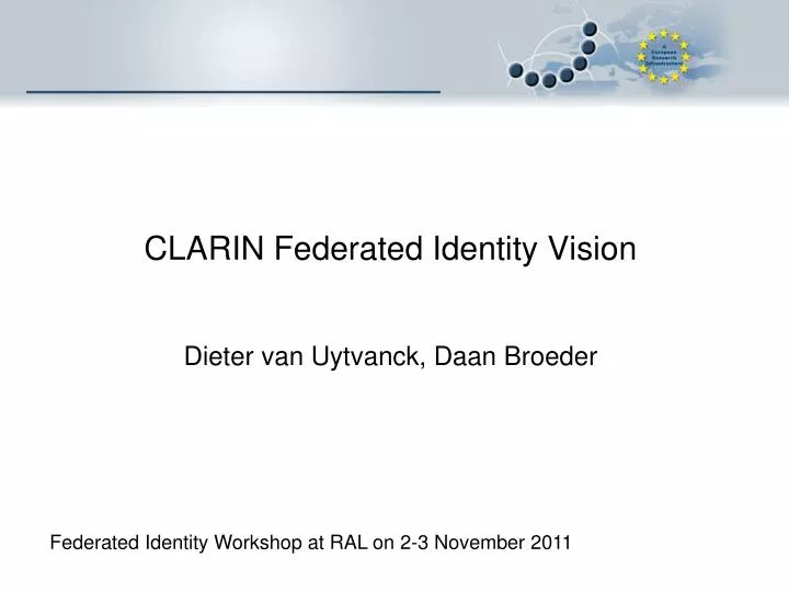 clarin federated identity vision