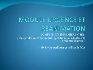 module urgence et reanimation