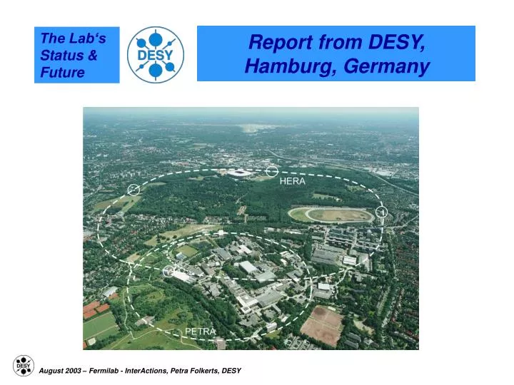 report from desy hamburg germany