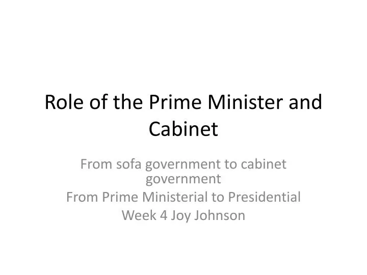 role of the prime minister and cabinet