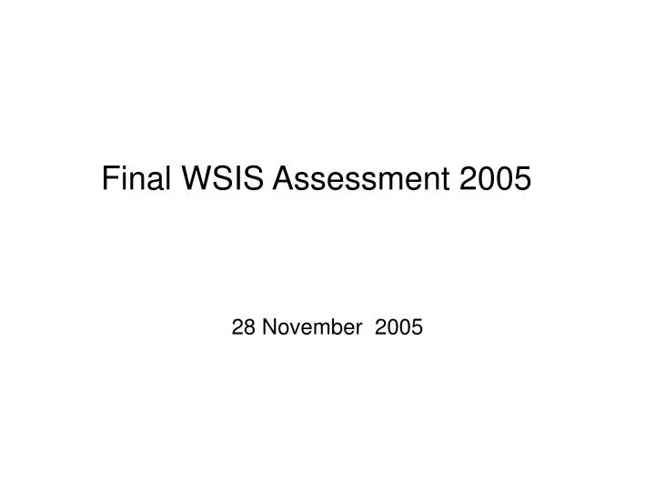 final wsis assessment 2005