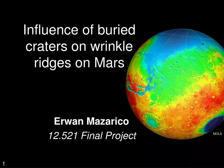 influence of buried craters on wrinkle ridges on mars