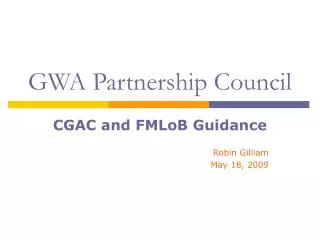 GWA Partnership Council