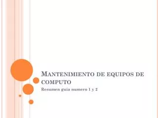 mantenimiento de equipos de computo
