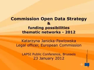 Commission Open Data Package in context