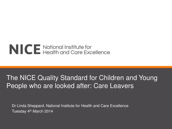 the nice quality standard for children and young people who are looked after care leavers